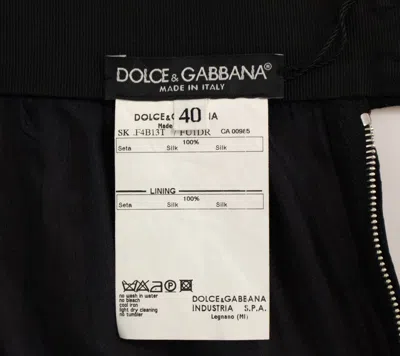 Dolce & Gabbana Black Silk Transparent Above Knees Skirt In Black