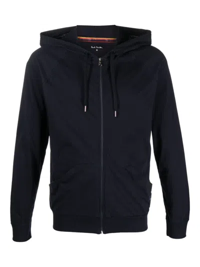 Shop Paul Smith Cotton Zipped Hoodie In Blue