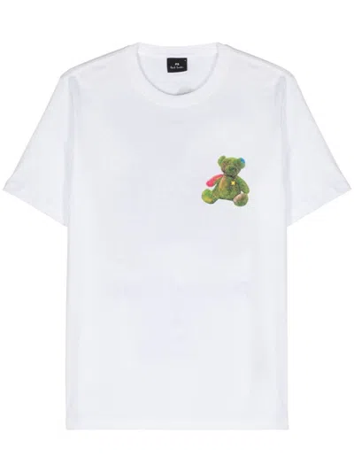 Shop Ps By Paul Smith Ps Paul Smith Teddy Cotton T-shirt In White