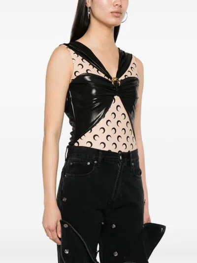 Marine Serre Draped Viscose Bodysuit