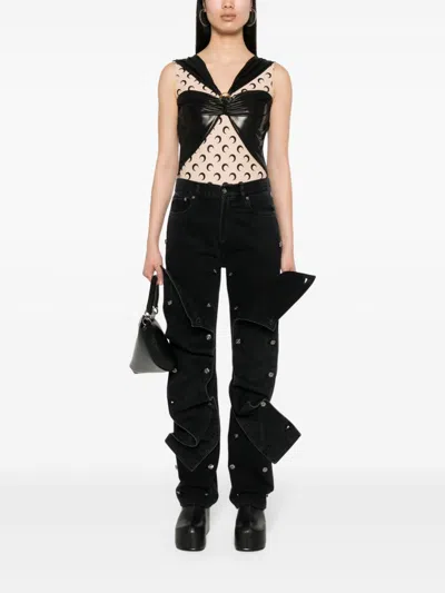 Marine Serre Draped Viscose Bodysuit