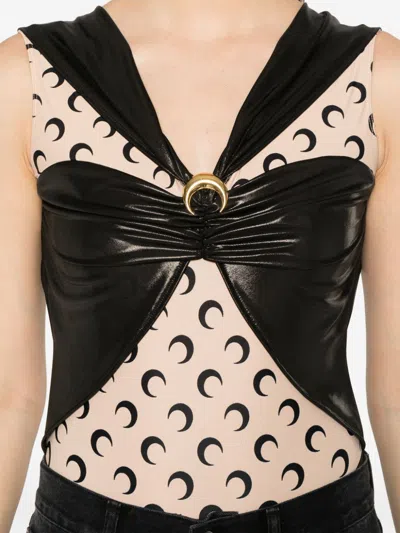 Marine Serre Draped Viscose Bodysuit