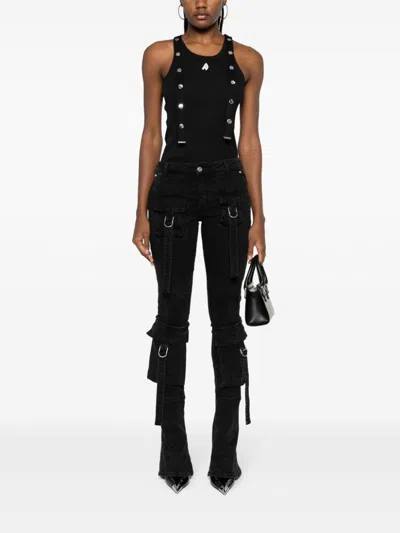 Attico Black Cotton Tank Top