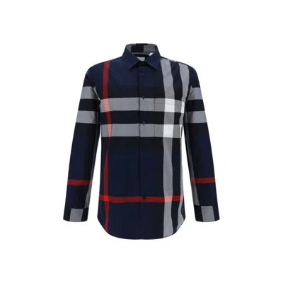 Burberry Long Sleeve Summerton Shirt In Blue