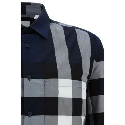 Burberry Long Sleeve Summerton Shirt In Blue