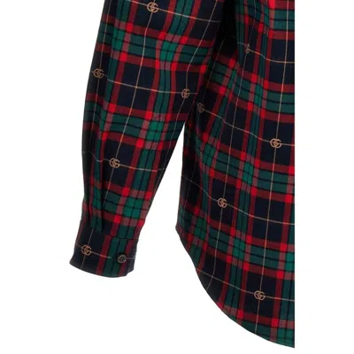 Gucci Plaid Pattern Shirt With Chest Pocket Detail In Multicolor