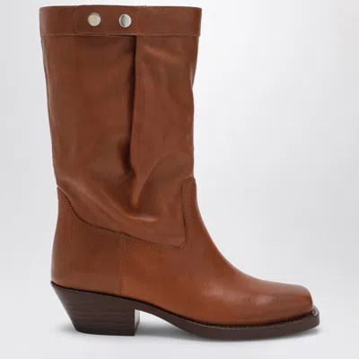 Isabel Marant Ademe Havana Leather Biker Boot Women In Brown