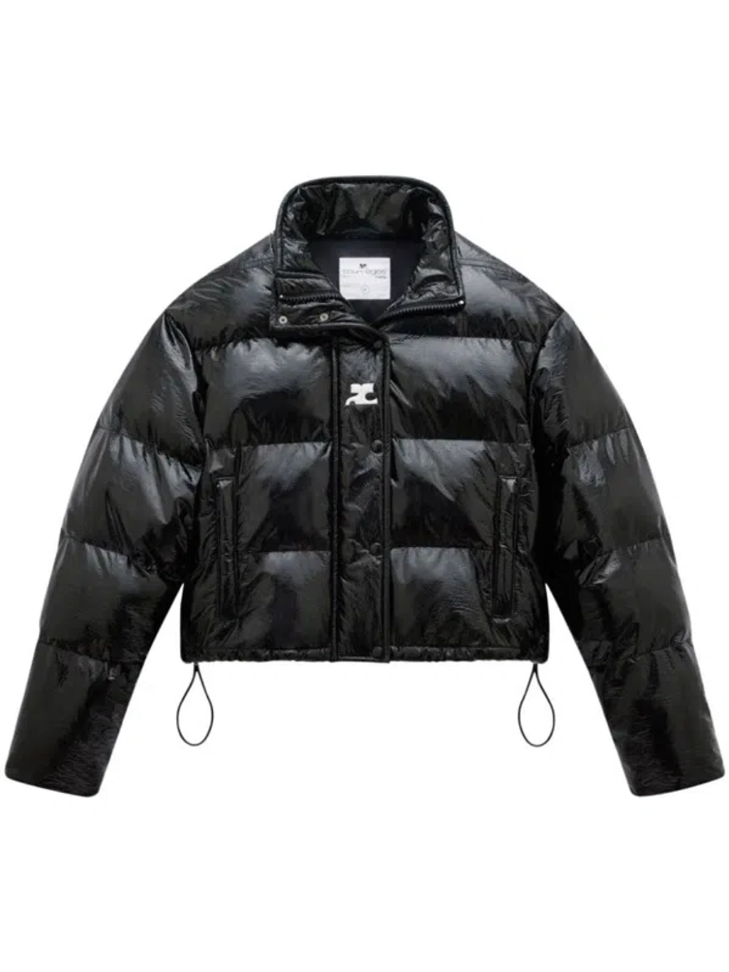 Courrèges Courreges Women Logo Cropped Vinyl Puffer Jacket