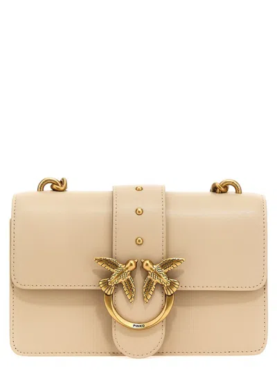 Shop Pinko 'love One Classic' Mini Crossbody Bag In Beige