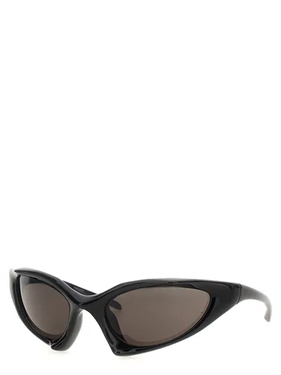 Shop Balenciaga 'runner Cat' Sunglasses In Black