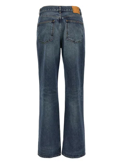 Haikure Korea Blue Washed Jeans In Blue