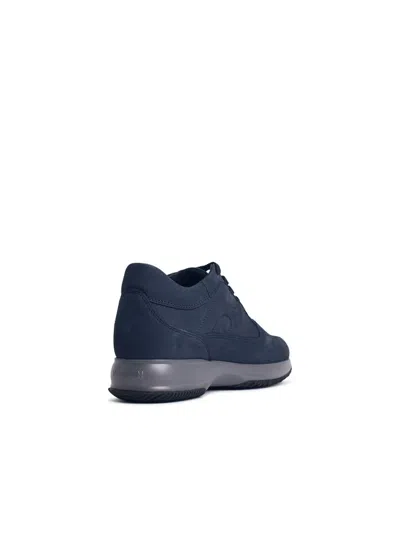 Hogan Sneakers Interactive Uomo Camoscio Blu/denim In Navy