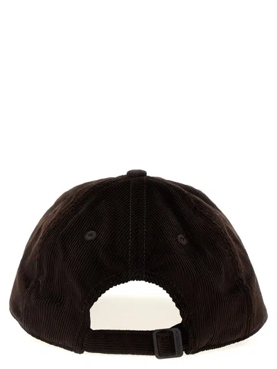 Shop Jw Anderson Logo Embroidery Velvet Cap In Brown