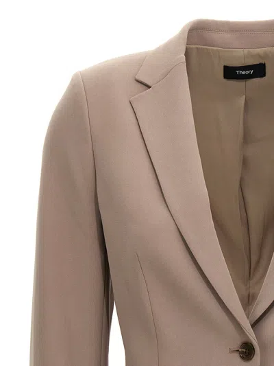 Theory Staple Blazer And Suits Beige In Beige