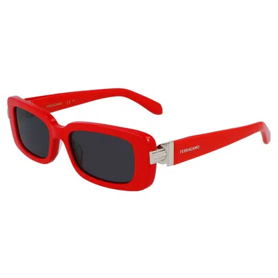 Ferragamo Gancini Evolution 52mm Rectangular Sunglasses In Red