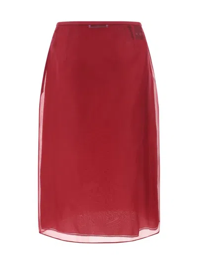 Shop Prada Skirts In Amarena