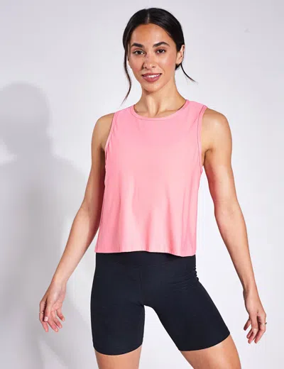 Shop Beyond Yoga Featherweight New View Cropped Tank In Pink