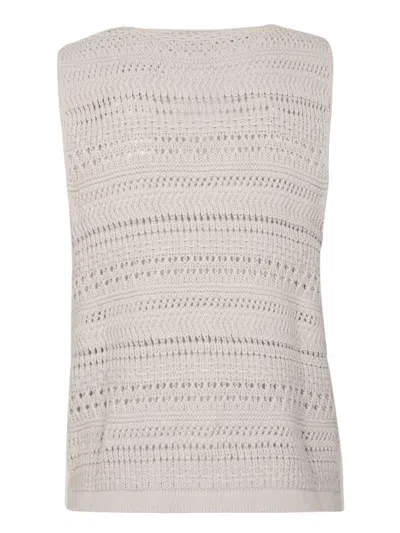 Atomo Factory Knitted Cotton Vest In Beige