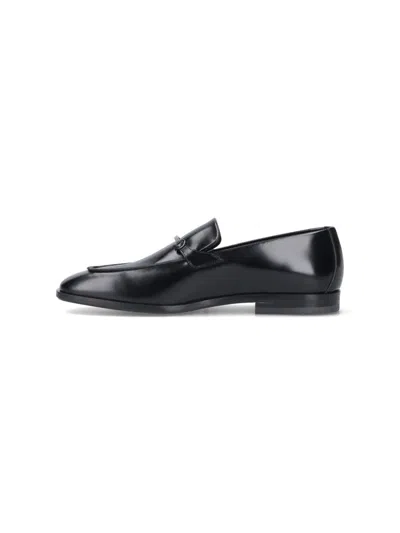 Ferragamo Gancini Loafers In Black
