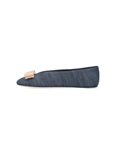 Shop Ferragamo Flat Shoes In Blue