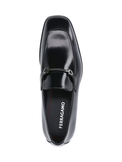 Ferragamo Gancini Loafers In Black