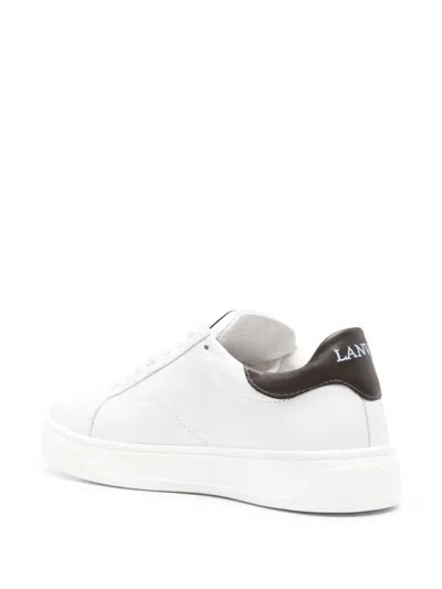 Shop Lanvin Ddb0 Sneaker With Contrasted Embroideries Shoes In White