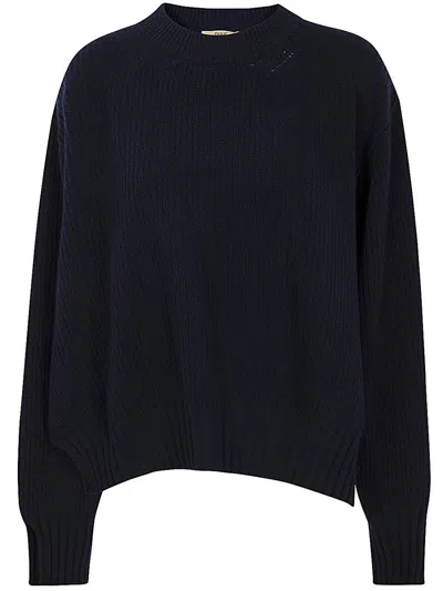 Roberto Collina Long-sleeves Cashmere Sweater In Blue