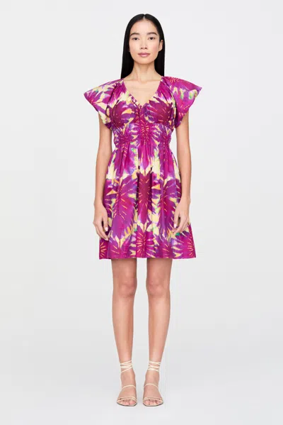 Marie Oliver Emilia Mini Dress In Boysenberry Tie Dye Purple In Boysenberry