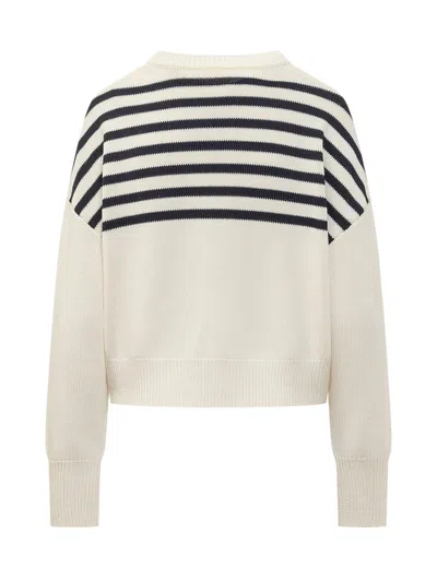 Givenchy 4g Striped Jersey White/black In Beige