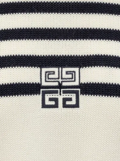 Givenchy 4g Striped Jersey White/black In Beige