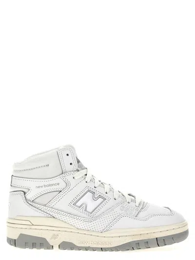 New Balance High-top Sneakers With Contrast Sole And Perforated Detailing In White