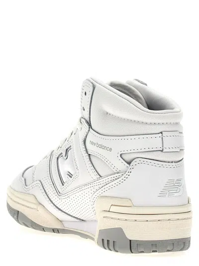New Balance High-top Sneakers With Contrast Sole And Perforated Detailing In White