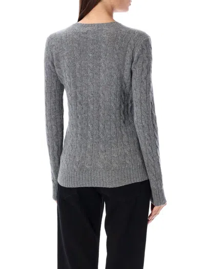 Shop Polo Ralph Lauren Julianna Cable Knit Sweater In Battalion Grey