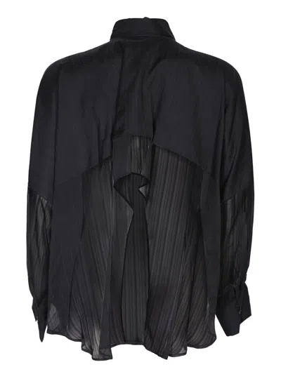 Rev Black Silk Organza Shirt In Black