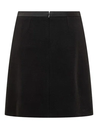 Shop Versace Skirt Fabric Wool In Black