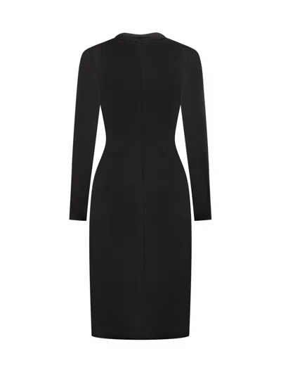 Shop Versace Stretch Crepe Dress In Black