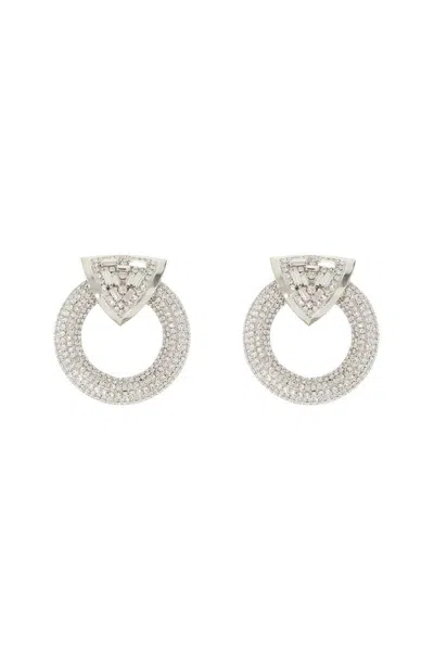 Shop Alessandra Rich Earrings In Crysilver