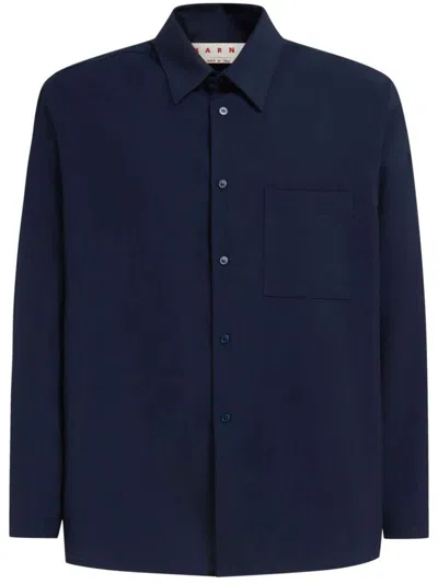 Shop Marni Shirts In Blue