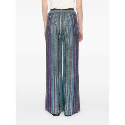 Shop Missoni Striped Wide-leg Trousers In Clear Blue