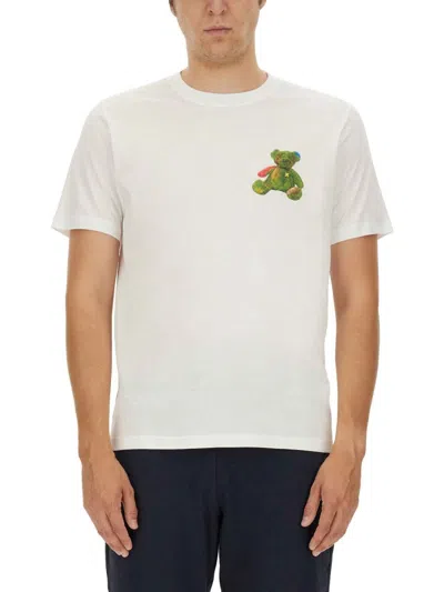 Shop Ps By Paul Smith Ps Paul Smith Teddy Cotton T-shirt In White