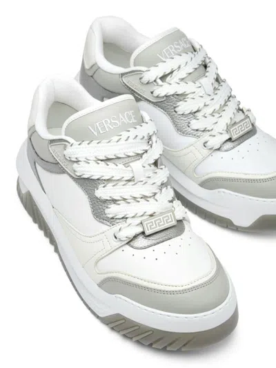 Shop Versace Sneakers In Grey