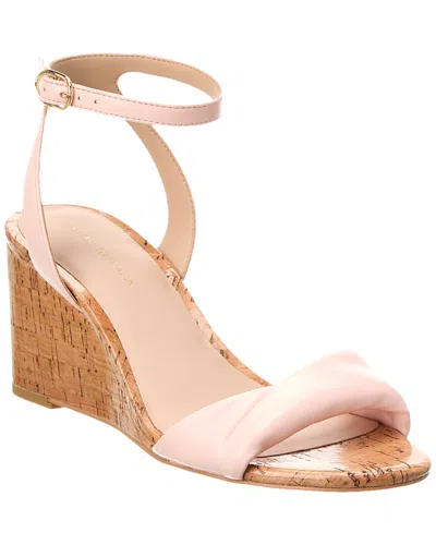 Stuart Weitzman Everly 75 Leather Wedge Sandal In Pink