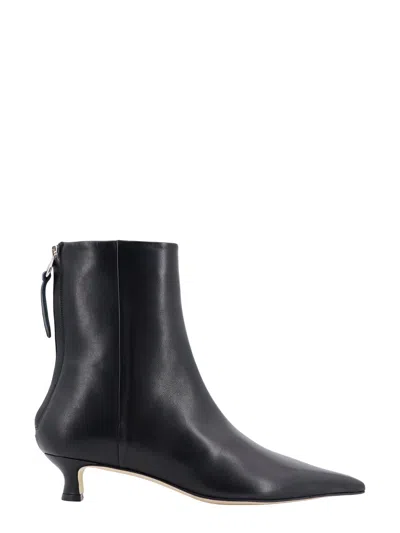 Shop Aeyde Leather Ankle Boots With Heel