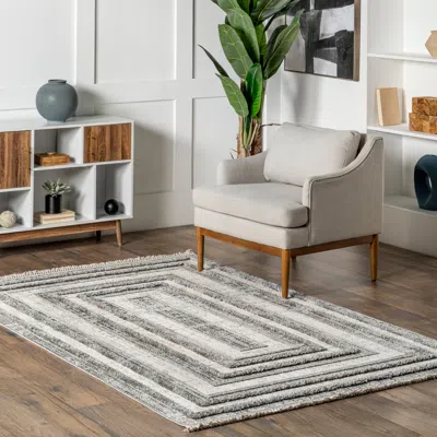 Nuloom Violette Casual Bordered Tasseled Area Rug