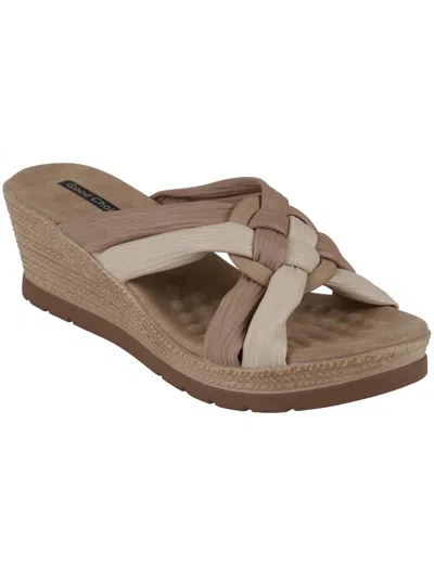 Good Choice Womens Slip On Open Toe Wedge Sandals In White