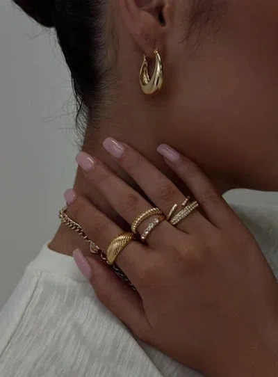 Princess Polly Lower Impact Satine Ring Pack In Gold