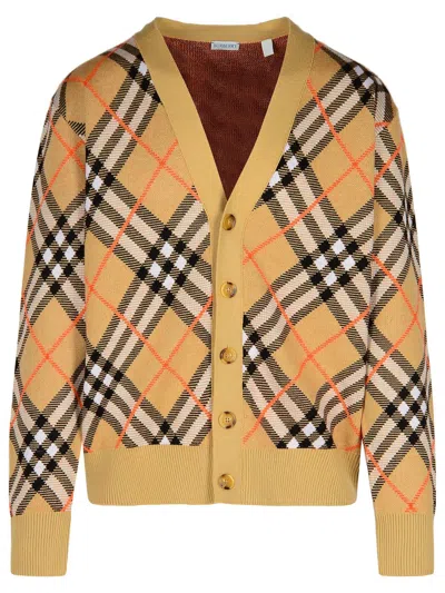 Burberry Embroidered Stretch Wool Blend Cardigan