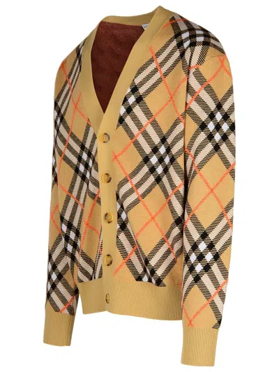 Burberry Embroidered Stretch Wool Blend Cardigan