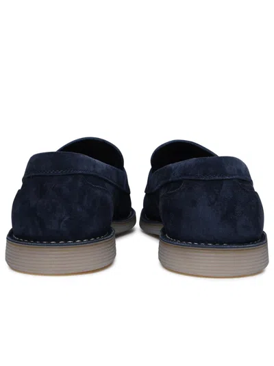 Shop Dolce & Gabbana Navy Calf Lear Loafers