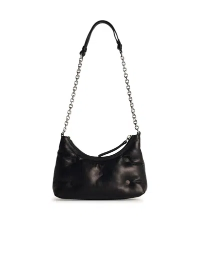 Shop Maison Margiela 'hobo Glam Slam' Black Lear Bag